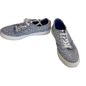 Vans Off The Wall Blue White Flower pattern Size 8.5